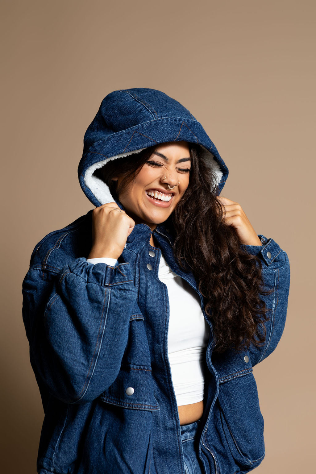 Delilah Denim Sherpa Jacket