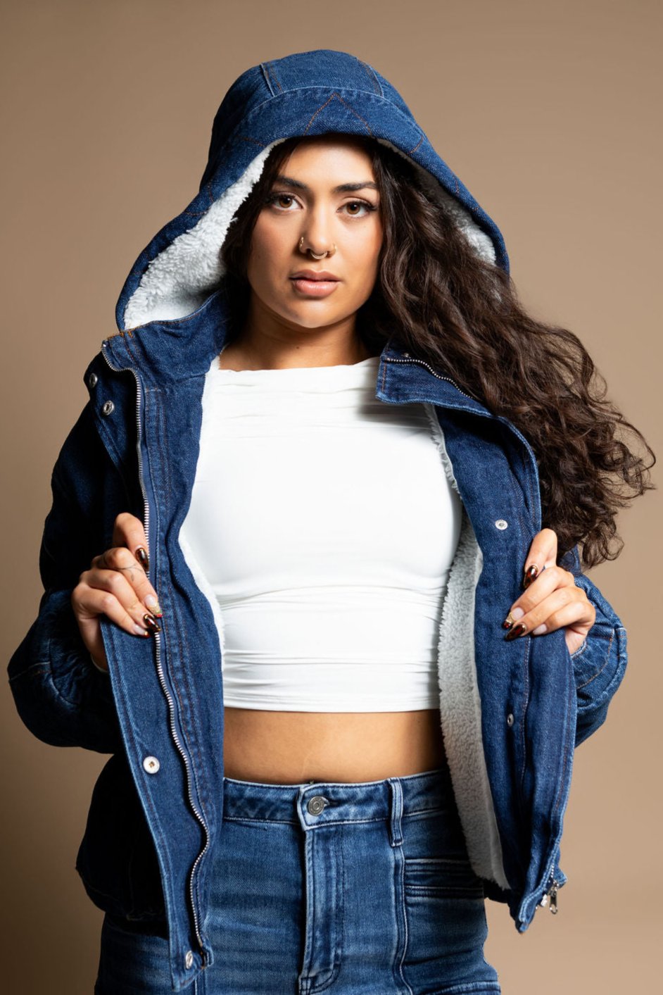 Delilah Denim Sherpa Jacket