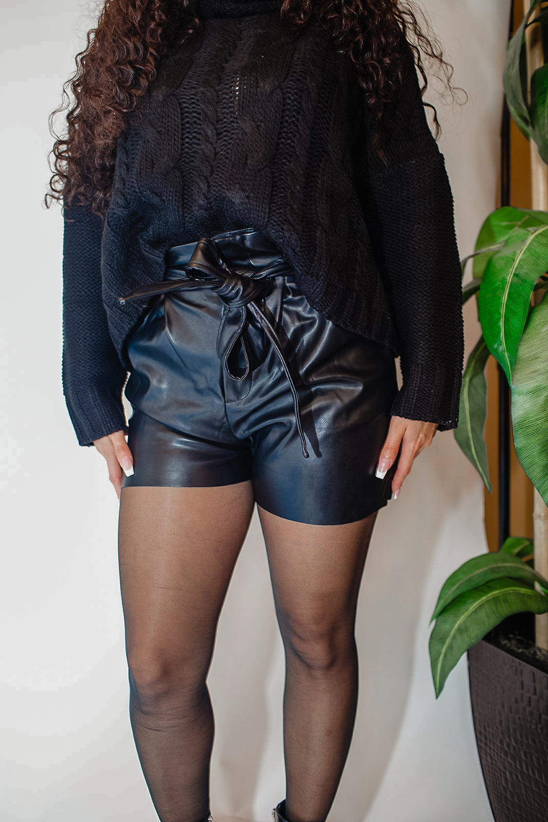 Willa Vegan Leather, Paper Bag Shorts